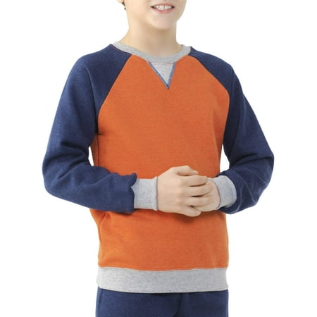 Boys' Explorer Fleece Super Soft Raglan Crew Neck Sweatshirt