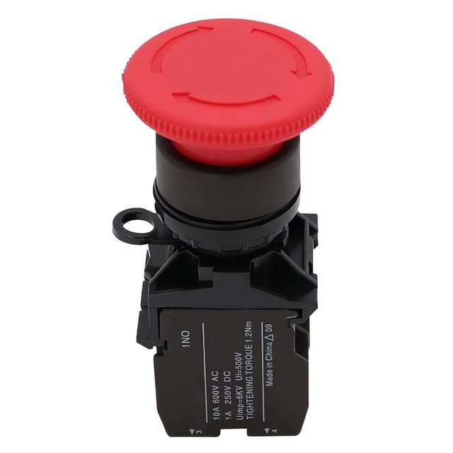 Interruptor De Parada De Hongo Rojo Botón De Parada De Plástico Botón De Parada De Emergencia A Prueba De Envejecimiento Botón De Parada Para Equipos Marinos Equipos De Maquinaria Torno Cnc,La42-11Zs Speravity TO001771-00