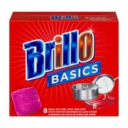 Brillo Basics Steel Wool Soap Pads, 8 count
