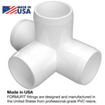 FORMUFIT PVC Fitting, 4Way Tee Side Outlet , Furniture Grade, 1/2