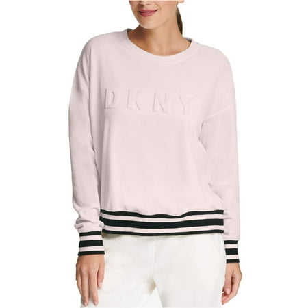 DKNY Women's Sport Velour Embossed-Logo Top (M)
