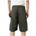 thumbnail image 4 of FRSASU Men's Classic Baggy Stretch Cargo Jean Shorts Lightweight Casual Outdoor Streetwear Demin Shorts with Pockets Army Green, 4 of 5