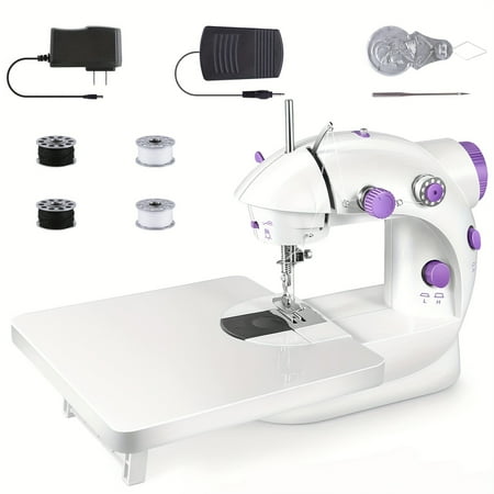 Enhanced Portable Electric Sewing Machine (Professional) - 38 Needles, Multi-Functions, Automatic Hemming, LED Light - Compact 202 Desktop Sewing Machine