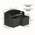 thumbnail image 5 of Evolur Playthings Storage Bench, Matte Black, 5 of 7