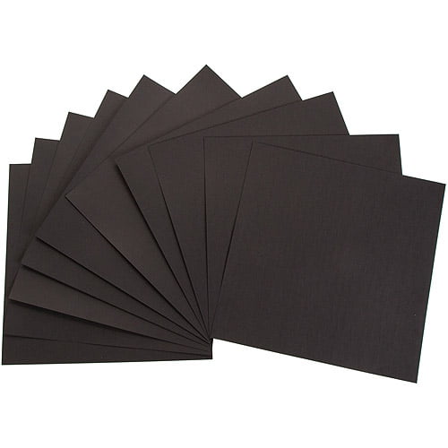 Core'dinations 80 lb Smooth Cardstock, 12" x 12", 10Pack, Black