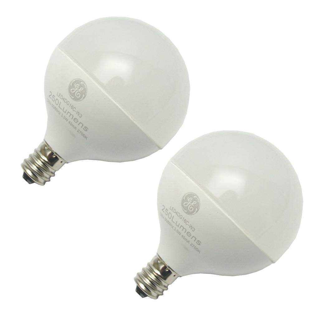 GE 45183 - LED4DG16C-W3-OT2 2PK G16 Globe LED Light Bulb