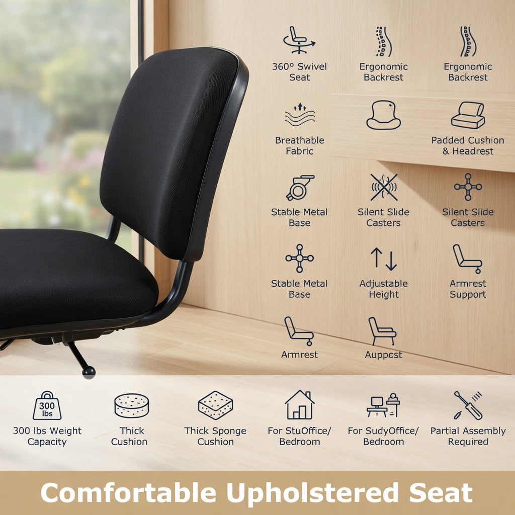 Spaco 5 Pieces Elegant Conference Office Chair Set for Guest Reception-Set of 5, Home Office Computer Desk Chair, Ergonomic Office Chair for Bedroom,Study
