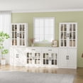 thumbnail image 2 of RichYa Kitchen Pantry Cabinet Set of 4,94" W Buffet Sideboard Coffee Bar with Glass Door Hutch,Modular Storage Cabinets with Shelves & Drawers for Dining Room,White(BEEB), 2 of 10