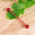 thumbnail image 4 of Jiyike Allergy Free Stainless Steel Industrial Barbell Piercing Jewelry Piercing Earring Ear Bone Earring (Red), 4 of 7