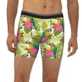 thumbnail image 2 of Men'S Boxer Briefs, Colorful Cute Parrots Flower Plant Soft And Breathable Mens Underwear Boxer Briefs With Widen Waist, 2 of 2