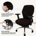 thumbnail image 6 of Unique Bargains Stretch Office Chair Cover Armchair Protector Slipcovers Coffee Color M, 6 of 8