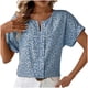 thumbnail image 2 of Fiudx Ofertas Flash Del Día Solo En Línea Top Casual de Manga Corta Estampado con Cuello En V para Mujer Top/Camisa con Cuello En V de Manga Corta, 2 of 4