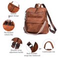 thumbnail image 4 of Womens Backpack Purse Fashion Leather Designer Anti-theft Ladies Convertible Travel Backpack Handbag Shoulder Bag (Brown), 4 of 6