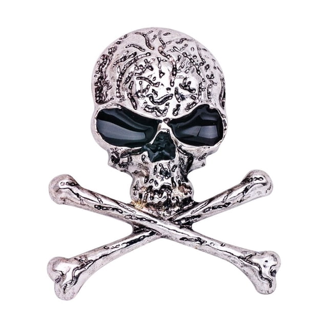Qarigey Broche de calavera de estilo Punk, broches encantadores de tibias cruzadas para mujer, bisutería de moda para el Día de San Valentín, Pascua, Accesorios de disfraces Plata Qarigey AP004648-01