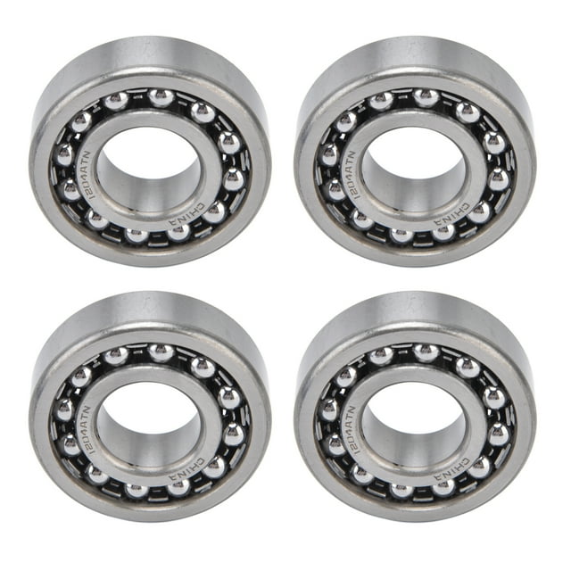 Self Aligning Ball Bearing, 4PCS Low Friction And Noise Double Row Bearings Stable Rotation Wear Resistant For Motors For For Roller Skates 1204,1205,1206,1207,1208