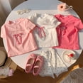thumbnail image 5 of lnmuld Girls Elegant Summer Short Sleeve Blouse with Delicate 3D Bow Design Color:White,Size:2-3 Years, 5 of 7