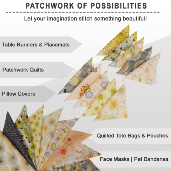 Soimoi 40 Pcs 10 x 10 inches Printied Quilting Fabric Bundles Precut, DIY Cotton Fabric Square, Printed Layer Cakes Patchwork Materials for Craft, Charm Squares for Quilts, Sewing