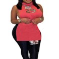 thumbnail image 1 of OUSITAID Femmes Robe Col Haut Numéro Modèle Sans Manches Côté Creux Jupe Vêtements Orange M, 1 of 2