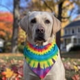 thumbnail image 2 of Dog Bandana 1 Pack,Rainbow Tie Dye Mandala Pattern Bandanas for Dogs,Cat Bandana,Small/ Large Dog Bandana 2 Size,Dog Bandanas Girl Boy, 2 of 6