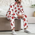 thumbnail image 7 of Sikiie Hand Drawn Strawberry Mens Pajama Set, Soft Warm Long Sleeve Sleepwear, Cozy Button-Down Pjs for Men-Medium, 7 of 7