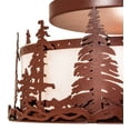 thumbnail image 3 of Meyda Tiffany 238688 Tall Pines 2 Light 16" Wide Semi-Flush Drum Ceiling Fixture - Rust, 3 of 7