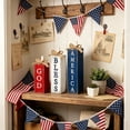 thumbnail image 4 of AYktou 3 Pcs 4th of July Wooden Candle Holders Set, 250th Anniversary Independence Day Red White Blue Star Candlestick with Jute Bow, Patriotic Table Centerpieces Tabletop Sign Indoor Home Decor, 4 of 6