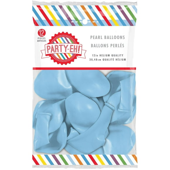 Party-Eh! Ballons en latex 12 ballons bleu perlé