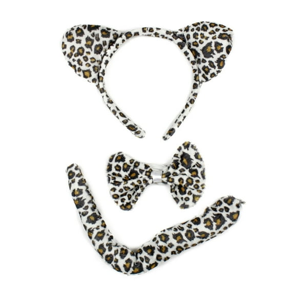 Petitebelle Beige Leopard Headband Bowtie Tail 3pc Costume for Children(Beige, One Size)