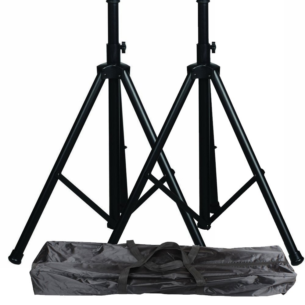 Speaker stands 2x carrying bag adjustable height DJ pro audio