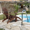 thumbnail image 3 of UBesGoo Patio Gardne Wood Chair with Footstool, Outdoor Wood Furniture, Wooden Reclinerr, Carbonized Color, 3 of 8