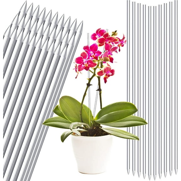 Plant Stakes,16PCS Acrylic Clear Plant Support Stakes with 20PCS Clips,15.6 Inches Plant Sticks Garden Single Stem Orchid Stakes for Indoor and Outdoor Plants,Orchid,Potted Plants,Tomatoes,Flowers