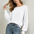 thumbnail image 5 of Women's Long Sleeve Solid Color Shirts Oversized Batwing Knit Tops Crew Neck Casual and Trendy Pullover Top Winter Fashion Outfits, 5 of 6