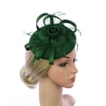 thumbnail image 4 of Bandeau Vert Élégant pour Femmes avec Sangle, Chapeau de Fête, Pince à Cheveux, Accessoire, 4 of 5