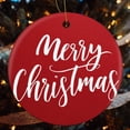 thumbnail image 4 of Christmas Ceramic Ornament Merry Christmas Customized Round Ceramic Ornament Rustic Country Holiday Ceramic Elegant Hanging Christmas Tree Decorations Xmas Gift, 4 of 5