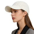 thumbnail image 6 of CYSFASHION Baseball Cap for Women Wool Sun Visor Knit Fleece Lined Soft Fall Fashion Men's Hats & Caps White, 6 of 7