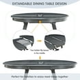 thumbnail image 4 of Round Kitchen Table, Round Extendable Dining Table, Wood Dining Table Round, Dinner Table, Gray, 4 of 9