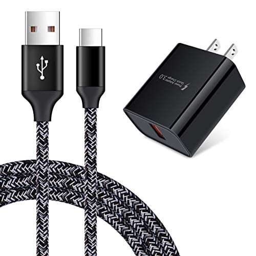 Quick Charge 3 0 Fast Charging Usb Wall Charger Plug With 6ft Type C Cable For Samsung