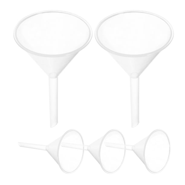 5pcs 60mm Embudo de plástico Cuello largo Multiuso Separador de líquido Embudo para la escuela Hogar Hospital Laboratorio
