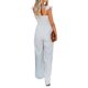 thumbnail image 3 of VISgogo Mono de pierna ancha de verano para mujer, mono de manga voladora de color sólido con cuello cuadrado fruncido VISgogo moda, 3 of 4