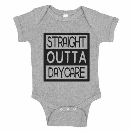 Twin Onsies Valentines Day Kids Funny Baseball Onesie “Straight Outta Daycare