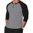 thumbnail image 2 of Yongwang Men's Fashion Henley Shirts Long Sleeve Raglan Shirt Casual Stylish Athletic Fit Tops for Gym, 2 of 6