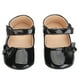 thumbnail image 2 of Zapatos de bebé con lazo de PU artificial, decoración, lisos, elegantes, de princesa, para bebés recién nacidos de 6 a 12 meses, color negro, 12 cm/4,7 pulgadas, 2 of 15