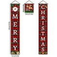thumbnail image 3 of 3 Pcs MERRY CHRISTMAS Banner Door Hanging Banner Flag Hanging Decorations Welcome Couplet Sign Set for Christmas Front Door Porch Decor 70.8x11.8in, 3 of 9