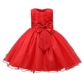 thumbnail image 2 of HUANBAI Girls Dresses Party Christmas Tutu Dress For Toddler Baby Formal Occasion Puffy Outfit T-Shirt Dress 18-24 Months, 2 of 4