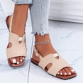 thumbnail image 5 of Wide Width Shoes for Women, Dressy Flat Sandals for Women, Women Flat Sandals, Womens Slingback Sandals, Peep Toe Low Block Heel Sandals for Women, Leather Insole Comfort Sandals, Khaki 7.5, 5 of 5