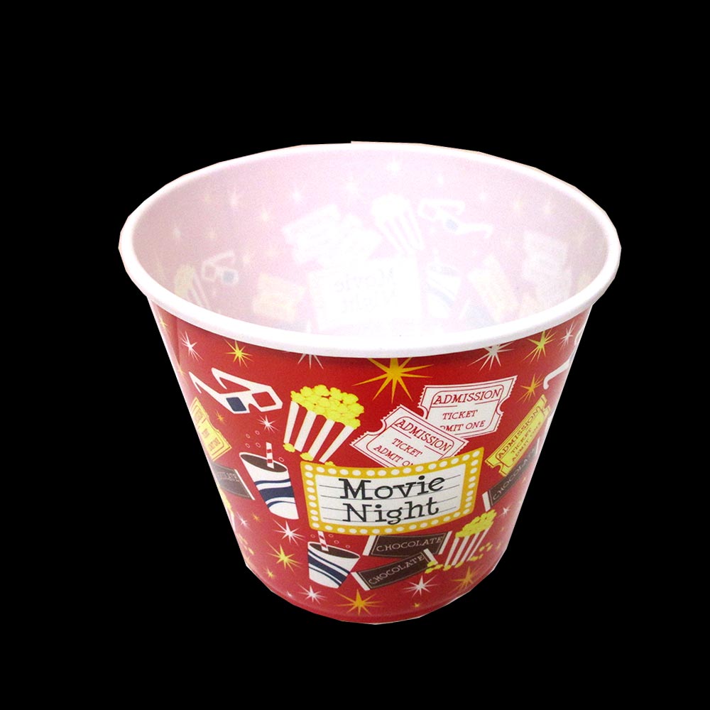 2 Retro Style Reusable Popcorn Bowl Plastic Container Movie Theater Bucket 8.5/"