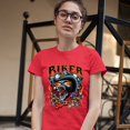 thumbnail image 3 of Tee Hunt Biker From Hell T-Shrit Ride or Die Skeleton Outlaw Route 66 Women's T-Shirt Tee, Red, Medium, 3 of 5