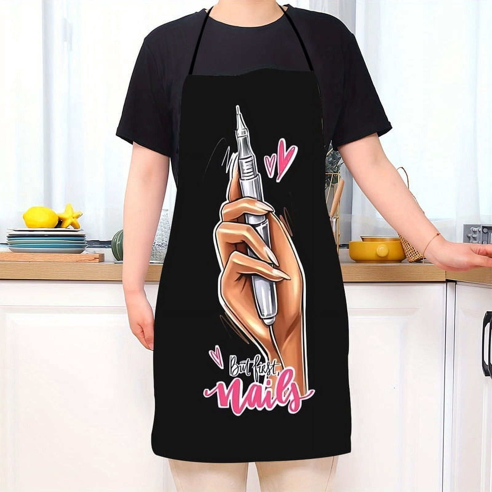 Custom Bib Nail Polish Is My Power Apron for Men Women Adult Chef Cooking Kitchen Nail Polish Tablier Cuisine Painting
