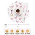 thumbnail image 6 of 13 Inch Round Placemats Set of 6, Valentine's Day Non Slip Heat Insulation PP Table Mats, Pink Bows Shining Stars Simple Art Washable Place Mats for Kitchen Dining Party Table Decor, 6 of 7