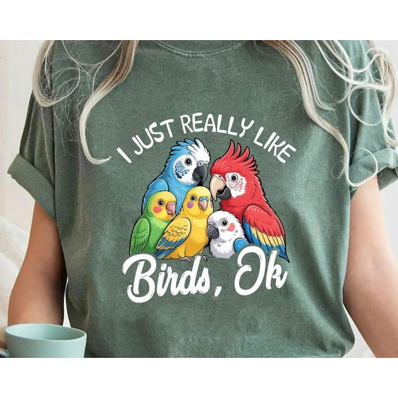 Parrot Graphic Tee, Bird Lover Gift TSHIRT All Size S-5XL